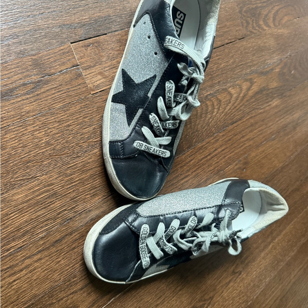 Golden Goose Black and Silver Sneakers - Picture 4 of 9